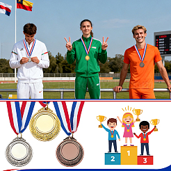 48Pcs 3 Colors Metal Medals&nbsp;AJEW-FG0005-48