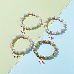 Opaque Acrylic Beads Stretch Bracelet for Kids&nbsp;BJEW-JB06498