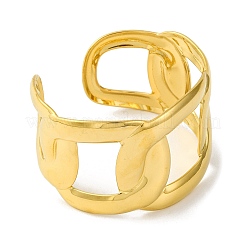 Ion Plating(IP) 304 Stainless Steel Curb Chains Cuff Bangles for Women&nbsp;BJEW-B104-24G