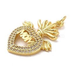 Mother's Day Brass Micro Pave Clear Cubic Zirconia Pendants&nbsp;FIND-Z041-20I