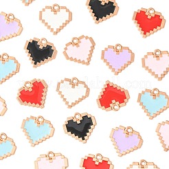 48Pcs 6 Colors Alloy Enamel Pendants&nbsp;ENAM-FS0003-60