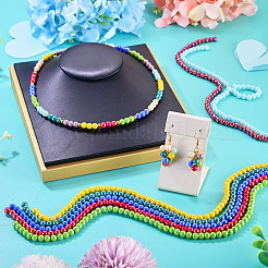 11Strands 11 Colors Electroplate Opaque Glass Beads Strands&nbsp;GLAA-TA0004-34
