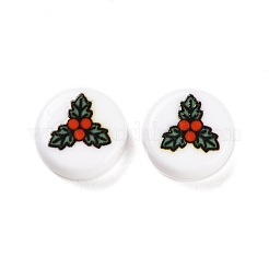 Christmas Theme Printed Opaque Acrylic Beads&nbsp;OACR-R004-01E