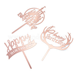 3Pcs 3 Styles Acrylic Cake Toppers&nbsp;FIND-TA0010-38A