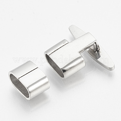 Tarnish Resistant Smooth 201 Stainless Steel T Bar Hook Clasps&nbsp;STAS-R065-70