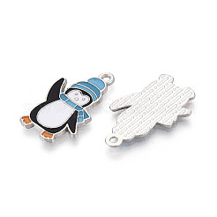 Rack Plating Alloy Enamel Penguin Pendants&nbsp;ENAM-T024-66A-P