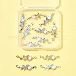 12Pcs 6 Colors Alloy & Glass Butterfly Connector Charms&nbsp;FIND-FS0004-08