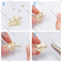 200Pcs Brass Crimp Beads Covers&nbsp;FIND-BBC0003-64