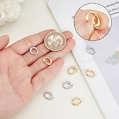 12Pcs 2 Colors Oval Brass Spring Gate Clasps&nbsp;KK-GA0002-16