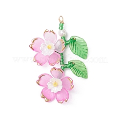 Glass Seed Beaded Flower Pendants&nbsp;PALLOY-MZ00989
