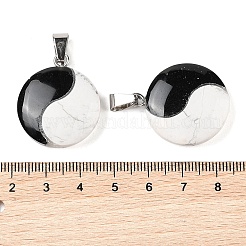Natural Obsidian & Howlite Pendants&nbsp;FIND-Q109-02