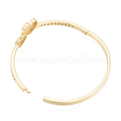 Clear Cubic Zirconia Double Heart Bangles&nbsp;BJEW-G651-01G