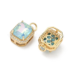 Brass Micro Pave Cubic Zirconia Pendants&nbsp;KK-C252-02H-G
