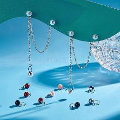 36Pcs 6 Colors Acrylic Pearl Beaded Cuff Earrings&nbsp;EJEW-UN0002-15