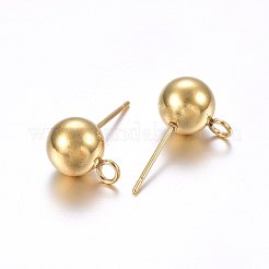 304 Stainless Steel Ball Stud Earring Findings&nbsp;STAS-E436-17A-G