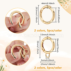 20Pcs 4 Styles Zinc Alloy Spring Gate Rings&nbsp;FIND-GA0007-10