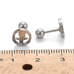 Tarnish Resistant 201 Stainless Steel Barbell Cartilage Earrings&nbsp;EJEW-R147-33