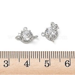 Brass Micro Pave Clear Cubic Zirconia Charms&nbsp;KK-P355-07P