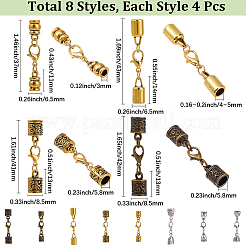 32Pcs 8 Styles Alloy Cord Ends&nbsp;HJEW-SC0003-07