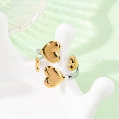 304 Stainless Steel Open Cuff Rings for Women&nbsp;RJEW-K321-01E