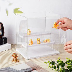 3-Tier Assembled Trasparent Plastic Toys Action Figures Display Riser Boxs&nbsp;ODIS-WH0029-75