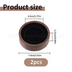 Round Wood Commemorative Coin Storage Plate&nbsp;AJEW-WH0886-21B