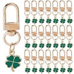 20Pcs Clover Alloy Enamel Pendant Decorations&nbsp;HJEW-CP00072