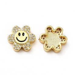 Rack Plating Brass Cubic Zirconia Beads&nbsp;KK-M232-01G