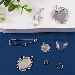DIY Charm Drop Safety Pin Brooch Making Kit&nbsp;DIY-FW0001-26