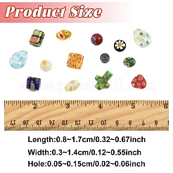 80Pcs 10 Styles Handmade Millefiori Glass Beads&nbsp;LK-YW0001-13