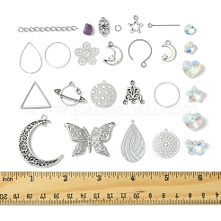 DIY Natural Lepidolite/Purple Mica Stone Beads & Stainless Steel Earring Making Kits&nbsp;DIY-FS0008-13