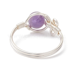4Pcs 4 Styles Gemstone Finger Rings&nbsp;RJEW-TA00233-02
