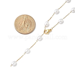 304 Stainless Steel and ABS Imitation Pearl Chain Necklaces&nbsp;NJEW-JN05266