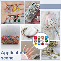 192Pcs 12 Colors Glass Rhinestone Cabochons&nbsp;GLAA-PH0004-35