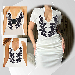 Polyester Lace Flower Cloth Patches&nbsp;AJEW-WH0816-089