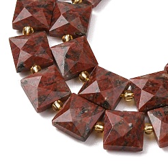 Natural Red Sesame Jasper Beads Strands&nbsp;G-F839-A17-01