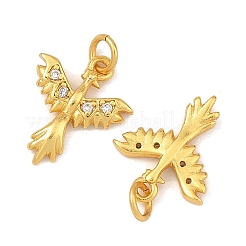 Brass Micro Pave Clear Cubic Zirconia Charms&nbsp;KK-F941-30G