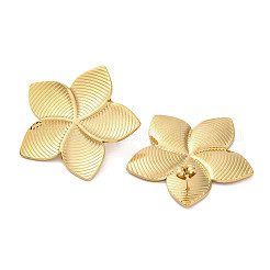 304 Stainless Steel Flower Stud Earrings For Women&nbsp;EJEW-B110-02G-01