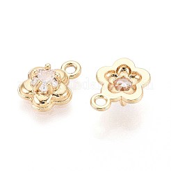 Brass Pave Cubic Zirconia Pendants&nbsp;KK-T071-44G
