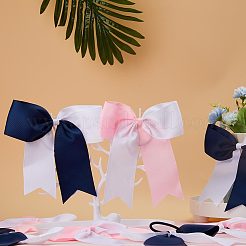 10Pcs 2 Colors Bowknot Polyester Elastic Hair Ties&nbsp;OHAR-GF0001-24