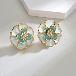 304 Stainless Steel Enamel Stud Earrings&nbsp;EJEW-M095-08G