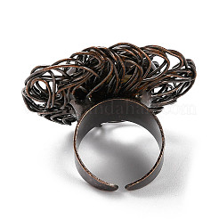 Natural Labradorite Round Open Cuff Rings&nbsp;RJEW-A041-06R