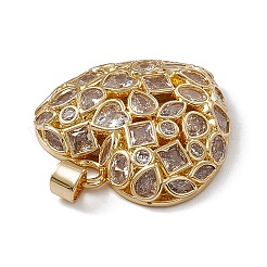 Rack Plating Brass Micro Pave Cubic Zirconia Pendants&nbsp;ZIRC-F130-06G