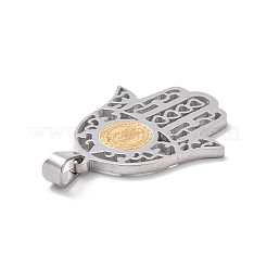 Non-Tarnish 304 Stainless Steel Hamsa Hand/Hand of Miriam with Virgin Mary Pendants&nbsp;STAS-L012-A02P