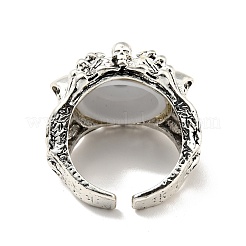 Evil Eye Resin Open Cuff Ring&nbsp;RJEW-D118-01AS-01