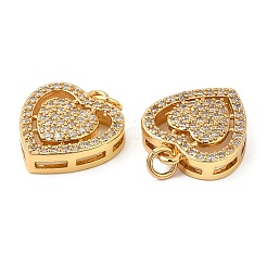 Brass Micro Pave Cubic Zirconia Pendants&nbsp;KK-P236-21G