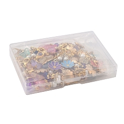 36Pcs 6 Colors Transparent Spray Painted Glass Butterfly Pendant Butterfly Decorations&nbsp;HJEW-PH02252