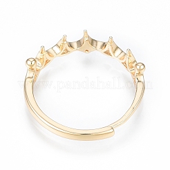 Brass Micro Clear Cubic Zirconia Adjustable Ring Settings&nbsp;KK-T062-238G