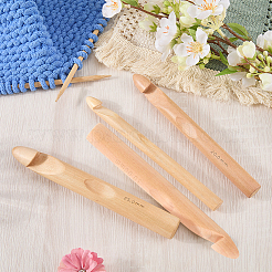 4Pcs 4 Styles Bamboo/Wood Crochet Hooks&nbsp;DIY-CL0002-62A