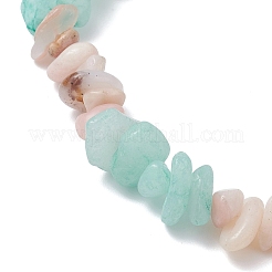 Natural Amazonite and Morganite Chip Beads Stretch Bracelets for Women&nbsp;BJEW-JB12589-01